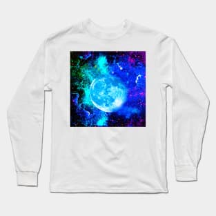 Galaxy Moon and Stars Long Sleeve T-Shirt